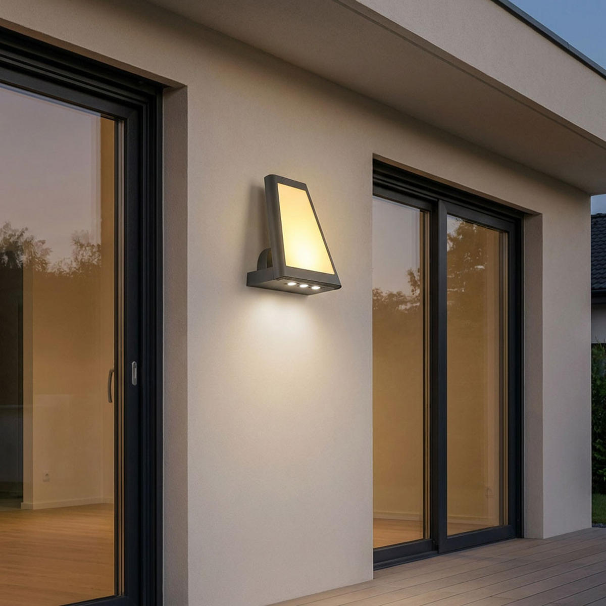 LED AUSSEN-WANDLEUCHTE Alu Anthrazit - Anthrazit, Metall (22/25/11.4cm)