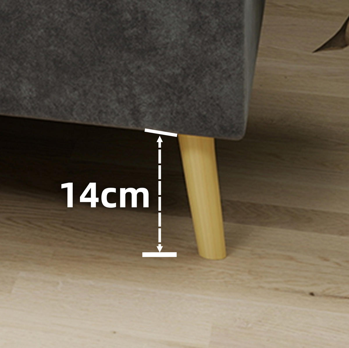 POLSTERBETT 140/200 cm grau aus Stoff und Metall mit Stauraum - Grau, Textil (140/200cm) - OKWISH