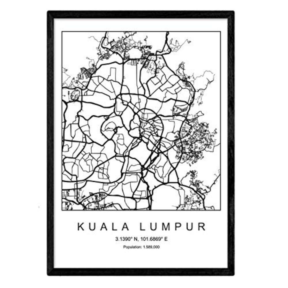 POSTER Kuala Lumpur Skandinavischen Stil A3 Rahmenlos - Klar, Papier (29.7/5/42cm) - Nacnic
