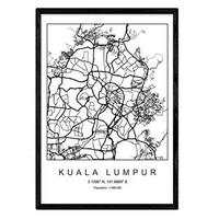 POSTER Kuala Lumpur Skandinavischen Stil A3 Rahmenlos - Klar, Papier (29.7/5/42cm) - Nacnic
