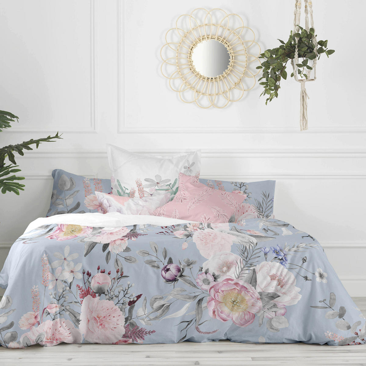 BETTBEZUG soft bouquet 200x200 cm (komfortgrösse) mehrfarbig - Multicolor, Textil (200/200cm) - Happy Friday
