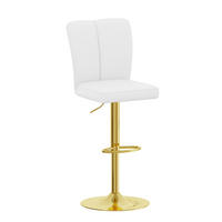 BARHOCKER 2er-Set höhenverstellbar drehbar Weiß Gold - Weiß, Metall (44/117.5/44.5cm) - Meubliv