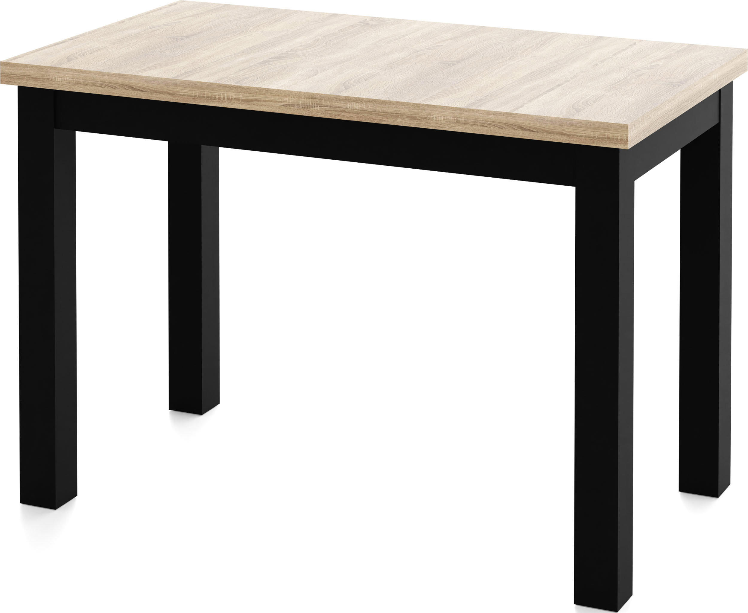 ESSTISCH Arden rechteckig, Eiche Hell Braun 100/60/73 cm - Schwarz/Braun, Holz/Holzwerkstoff (60/100/73cm) - WFL GROUP