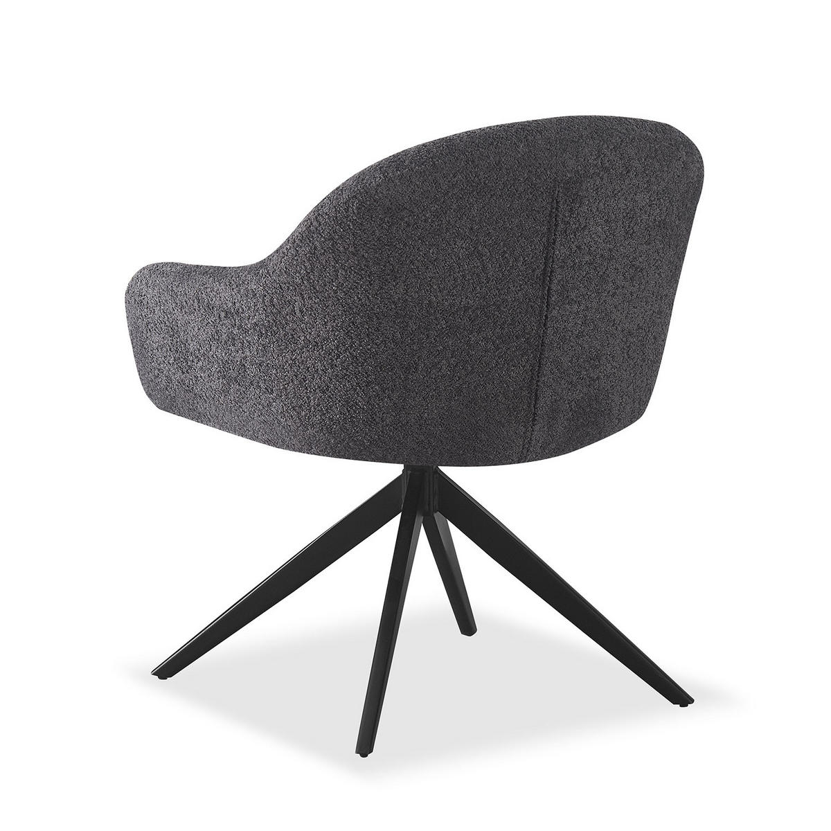 SESSEL LENA Anthrazit - Anthrazit, Leder/Textil (65/80/64cm) - B&D Home