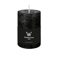 STUMPENKERZE Rustik Marble Style Schwarz 100 x Ø 68 mm, 1 Stück - Schwarz, Paraffin (10cm) - Wiedemann Kerzen