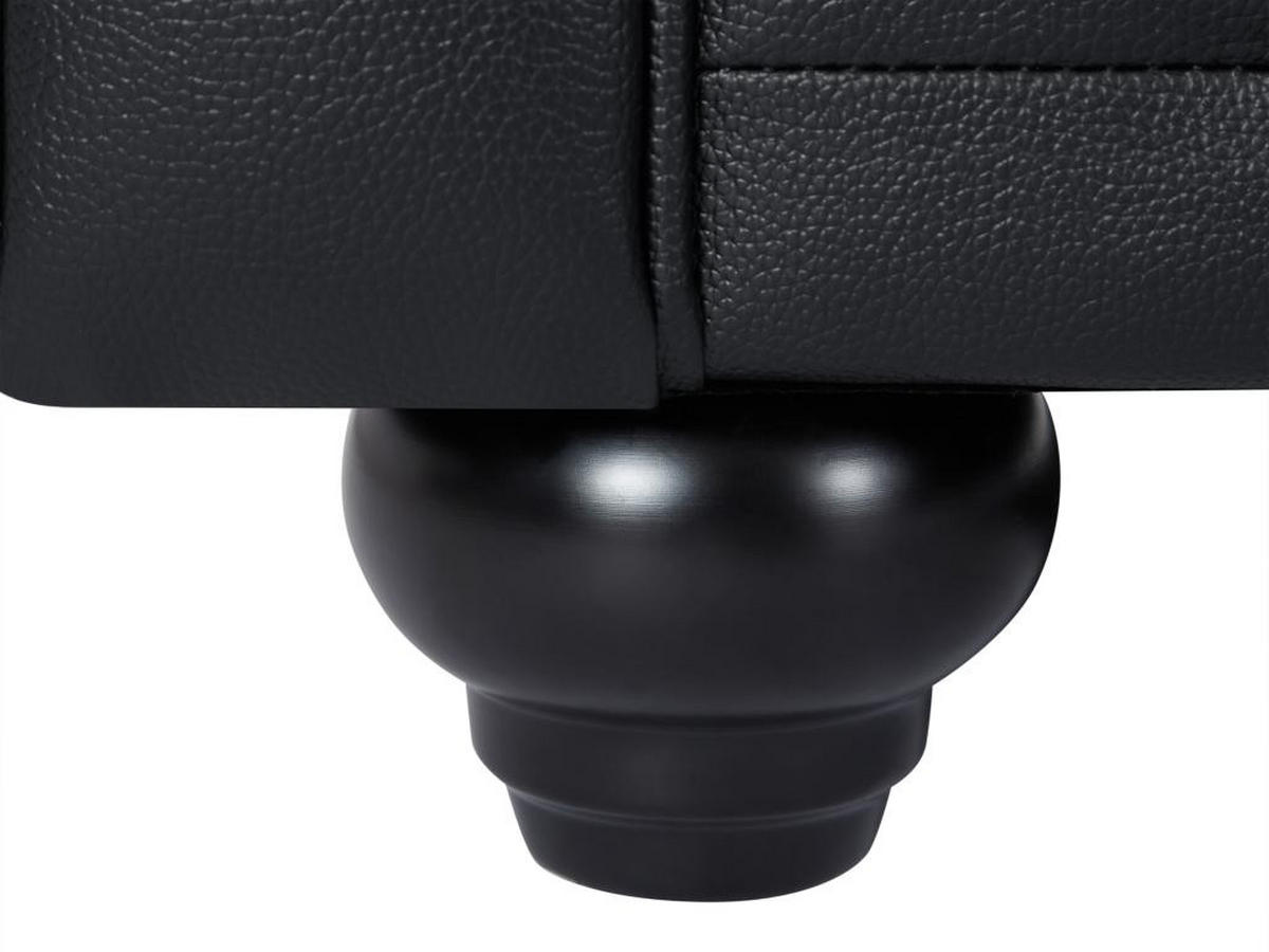 LEDERSOFA 2-Sitzer - Büffelleder - Schwarz - CHESTERFIELD - Schwarz, Leder (88/72/165cm) - Vente-Unique