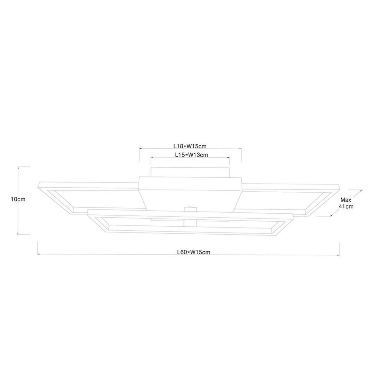 LED DECKENLEUCHTE Kendra Holzoptik Schwarz - Schwarz, Metall (60/15/10cm) - Globo Lighting