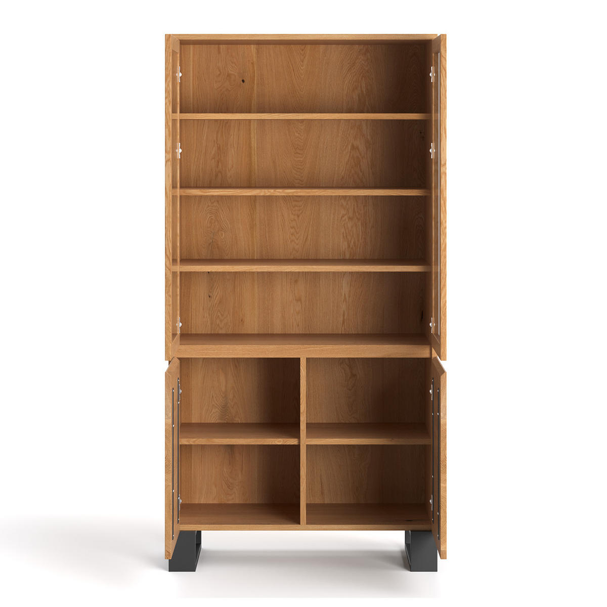 VITRINE Horizon aus massivem Eichenholz 100 cm - Eichefarben/Naturfarben, Holz (100/200/45cm) - Danzz