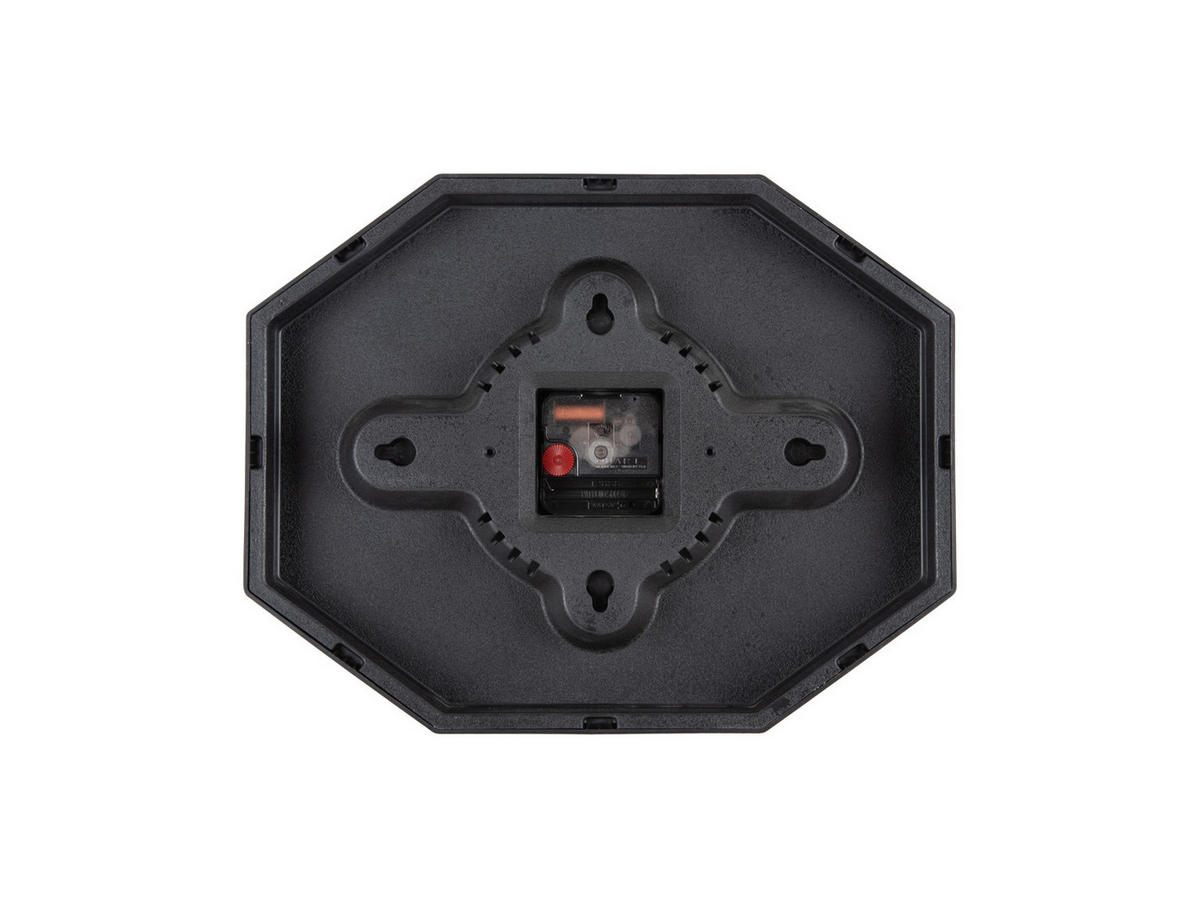 WECKER Modern Factory Octagon Schwarz 32/32/26 cm - Schwarz, Kunststoff (32/26/32cm) - Karlsson