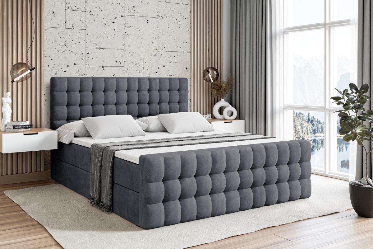 BOXBETT VIONE-Z - 200 x 200 - H3 - Dunkelgrau - Dunkelgrau, Holzwerkstoff (200/200cm) - ALTDECOR