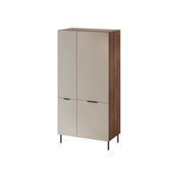 DREHTÜRENSCHRANK Almera 05 - Kaschmir/Nussbaumfarben, Holzwerkstoff/Metall (90/186/52cm) - MIRJAN24
