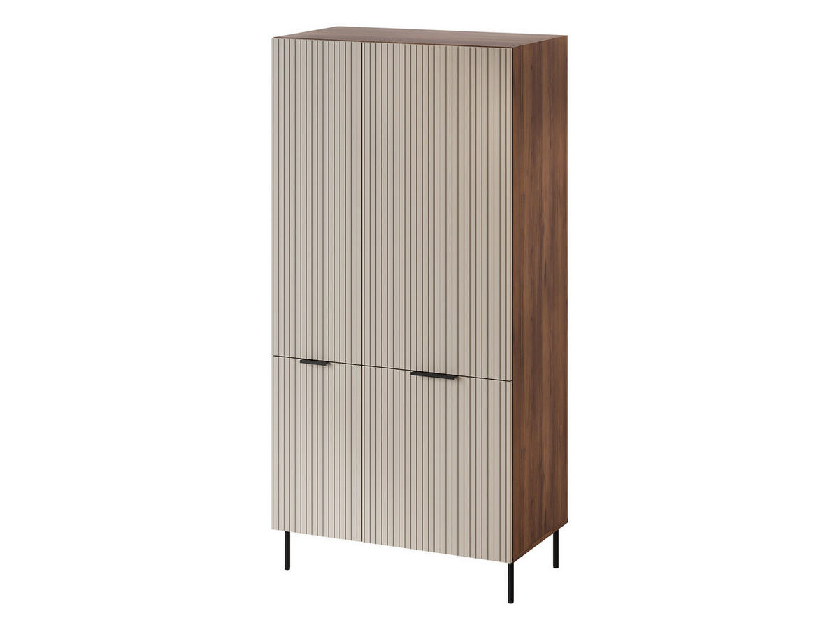 DREHTÜRENSCHRANK Almera 05 - Kaschmir/Nussbaumfarben, Holzwerkstoff/Metall (90/186/52cm) - MIRJAN24