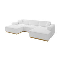 WOHNLANDSCHAFT IREA-U1-v2 - 297x165x81 cm Weiß - Weiß, Holzwerkstoff/Textil (297/81/165cm) - ALTDECOR