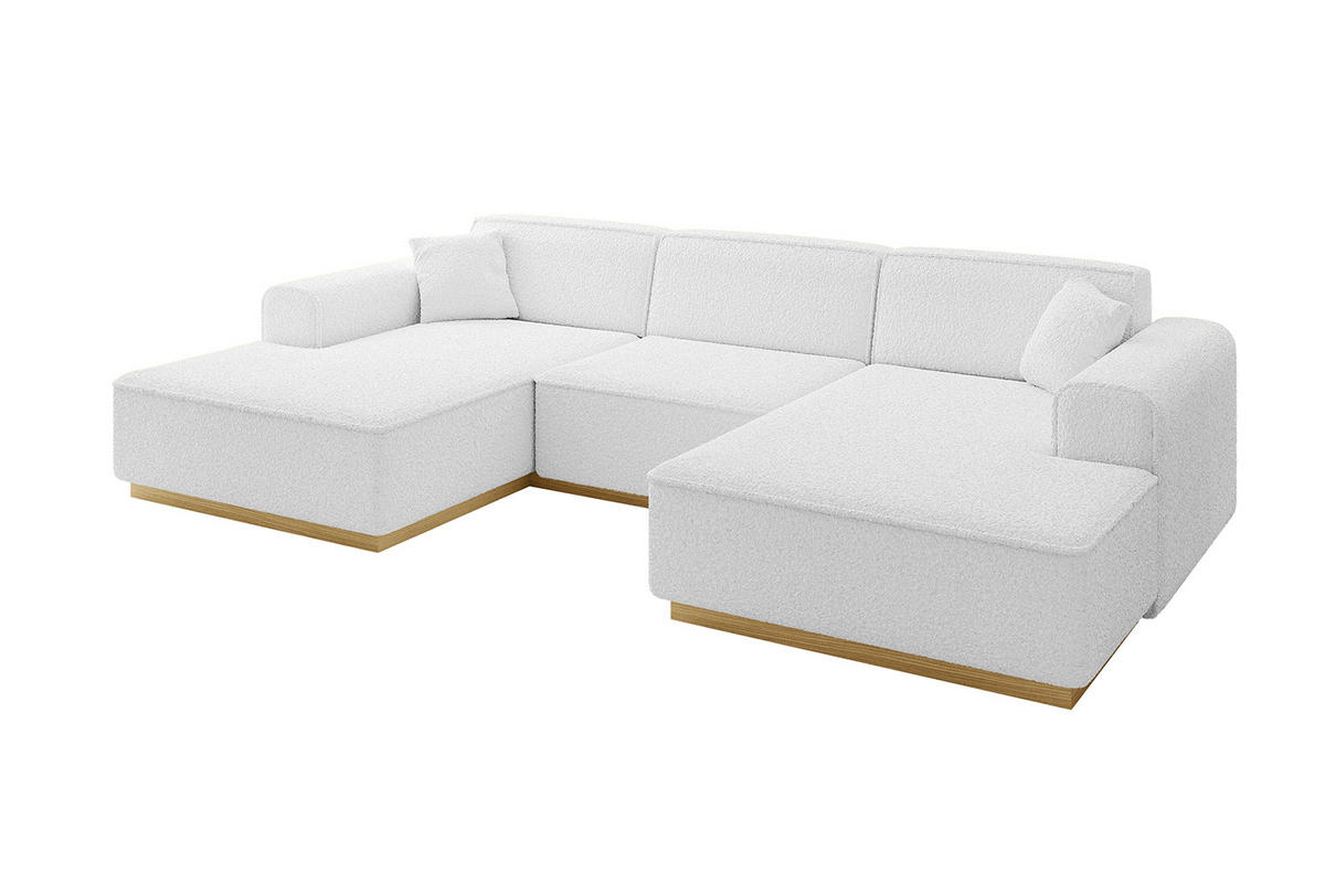 WOHNLANDSCHAFT IREA-U1-v2 - 297x165x81 cm Weiß - Weiß, Holzwerkstoff/Textil (297/81/165cm) - ALTDECOR