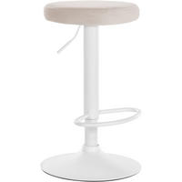 BARHOCKER Pontius Samt weiß creme - Naturfarben/Weiß, Textil/Metall (38.5/81/38.5cm) - TPFLiving