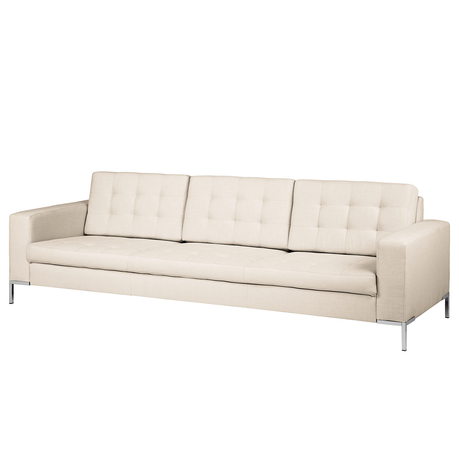 3-SITZER SOFA - Stoff, Beige - Beige, Textil (248/80/87cm) - home24