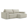 ECKSOFA mit Schlaffunktion Strukturstoff Stoff Beige - Beige/Creme, Kunststoff/Textil (257/148cm) - Makamii