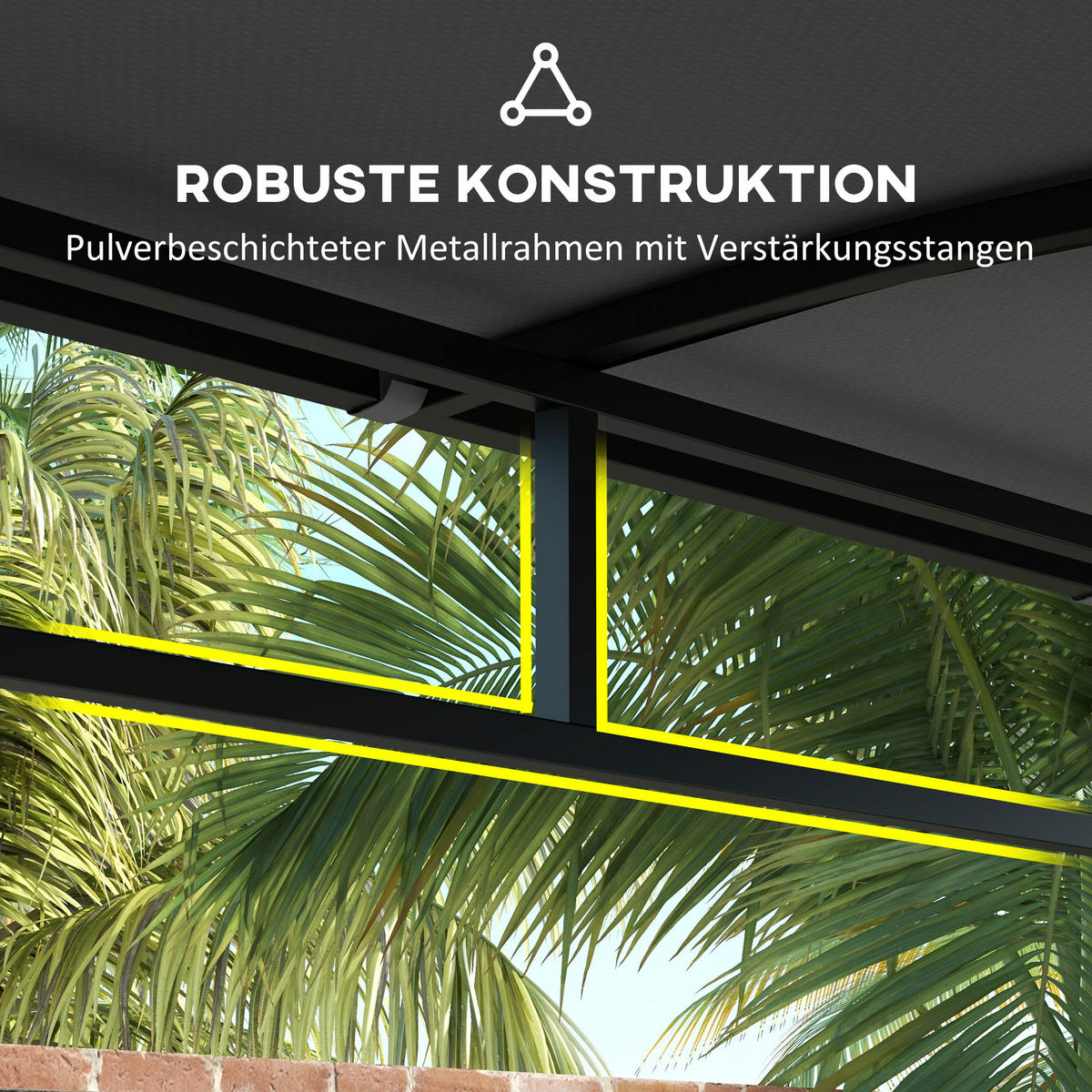 GRILLPAVILLON 215 x 150 x 220 cm - Dunkelgrau, Metall (150/220/215cm) - Outsunny