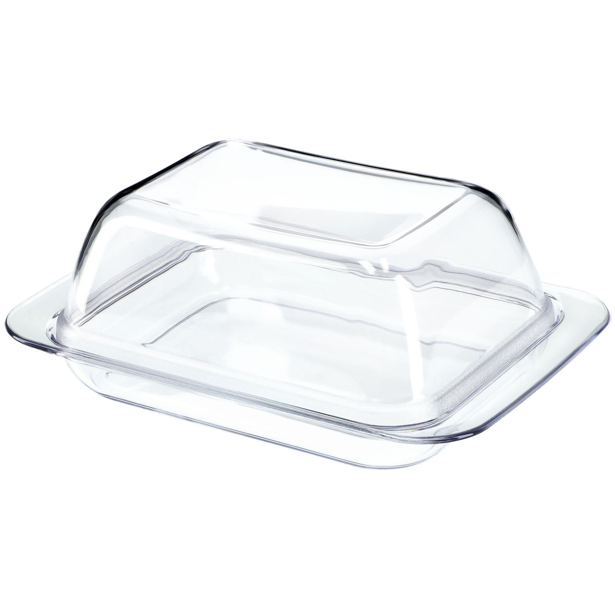 BUTTERDOSE aus Glas mit Deckel, 18 x 12 cm - Transparent, Glas (12.5/7/18.5cm) - KADAX
