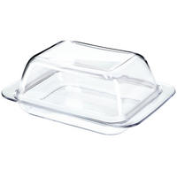BUTTERDOSE aus Glas mit Deckel, 18 x 12 cm - Transparent, Glas (12.5/7/18.5cm) - KADAX