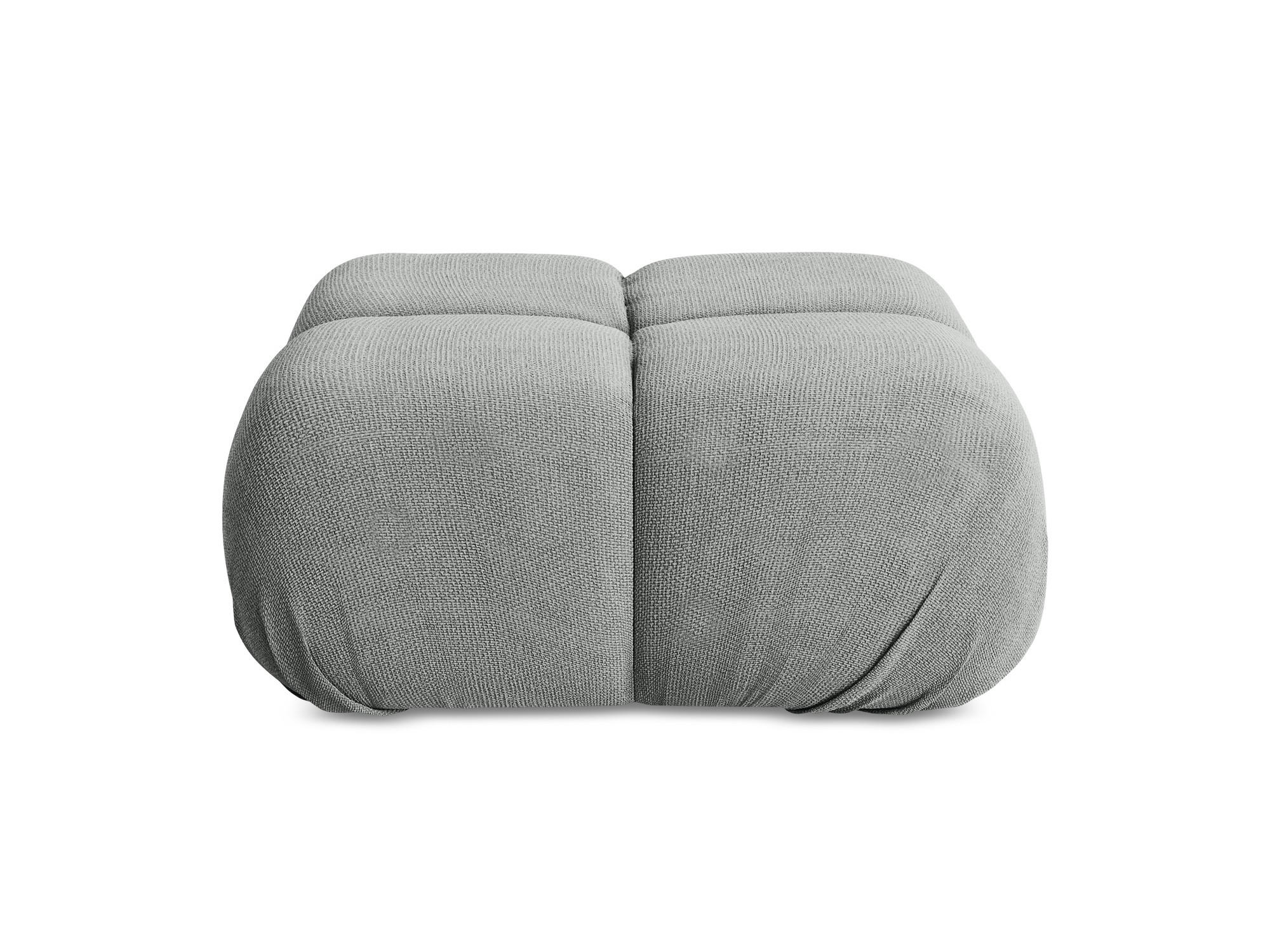 POUF Chenille Stoff Grau - Blau/Schwarz, Kunststoff/Textil (95/41/95cm) - Makamii