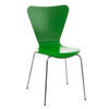 BESUCHERSTUHL Calisso mit Holzsitz und Metallgestell, Farbe: Grün - Chromfarben/Grün, Holz/Metall (42/85/47cm) - TPFLiving