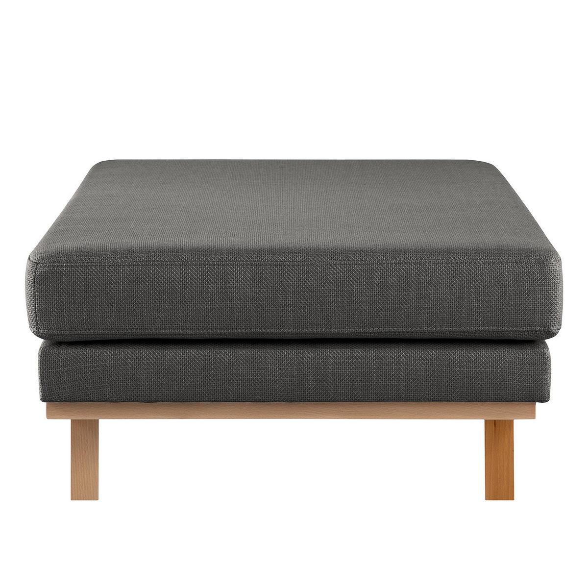 HOCKERBANK - Dunkelgrau/Buchefarben, Buchenholz/Textil (180/43/81cm) - home24