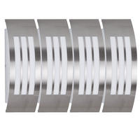 WANDLAMPE Metall Silber Kunststoff Weiß 4er Set - Silberfarben, Kunststoff (31.8/9/10cm)