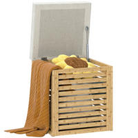 HOCKER DE-16400 mit Bambusrahmen und Lamellendesign Natur - Naturfarben, Naturmaterialien (40/47/40cm) - ComfortXL