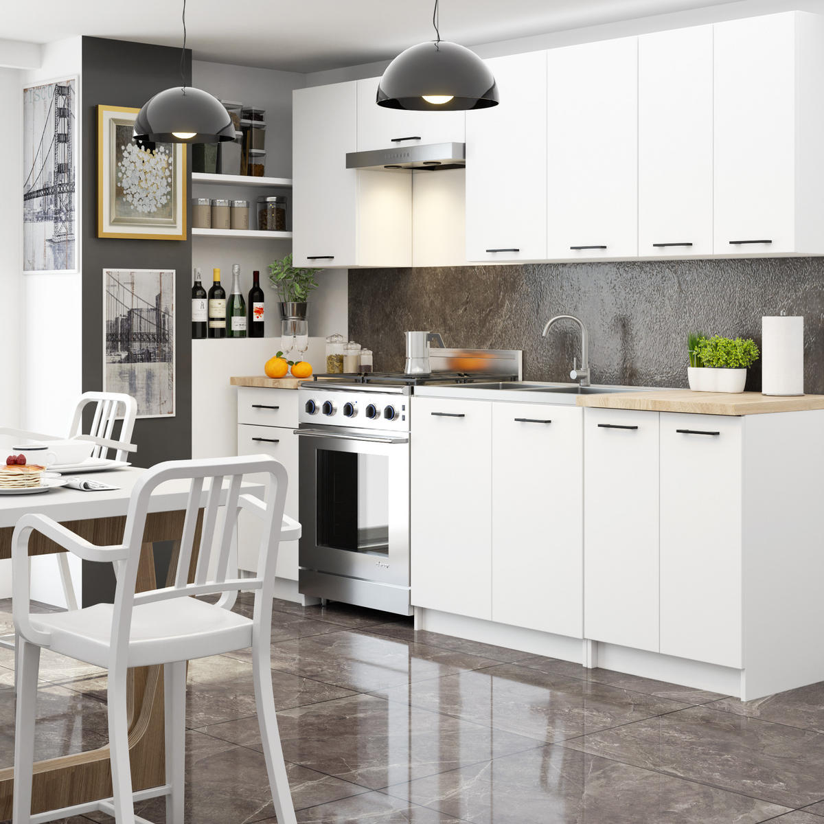 HÄNGESCHRANK Weiß 72/40/30 - Weiß, Holzwerkstoff (40/72/30cm) - RAUMHIRSCH FURNITURE