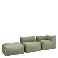 SITZSACK-SOFA Outdoor 3-tlg.: Ecksessel, Sessel, Fußstütze - Grün, Textil (195/68/100cm) - icon