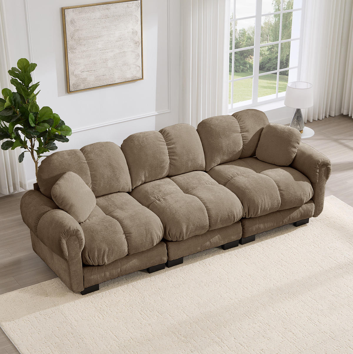 SOFA modular Chenille Braun - Braun, Textil (260/90/86cm) - IVMEU