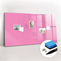 MAGNETTAFEL 120x60 Rosa schwarzer Marker - Pink, Glas (120/0.4/60cm) - TULUP