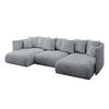 WOHNLANDSCHAFT mit Schlaffunktion und Bettkasten ONESK-U 304x165x40 Hellgrau Velours - Hellgrau, Holzwerkstoff/Kunststoff (304/90/165cm) - ALTDECOR