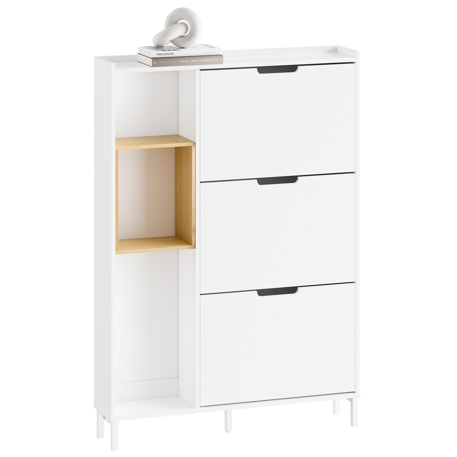 SKÅP för skor Vit 129.5x87x90cm 129.5/90/19 cm