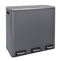MÜLLEIMER TM3X18 - Grau, Metall (34/56/61cm) - SVITA
