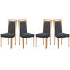 ESSZIMMERSTUHL - Set 4x Roma 5, sonoma, hygge 96  - Dunkelgrau/Sonoma Eiche, Holz (45/96/41cm) - Leaf Design