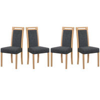 ESSZIMMERSTUHL - Set 4x Roma 5, sonoma, hygge 96  - Dunkelgrau/Sonoma Eiche, Holz (45/96/41cm) - Leaf Design