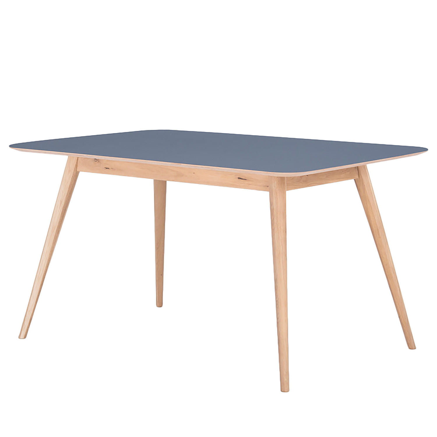 ESSTISCH - Eiche teilmassiv / Linoleum - Petrol/Eiche Artisan, Holzwerkstoff (90/140/75cm) - home24