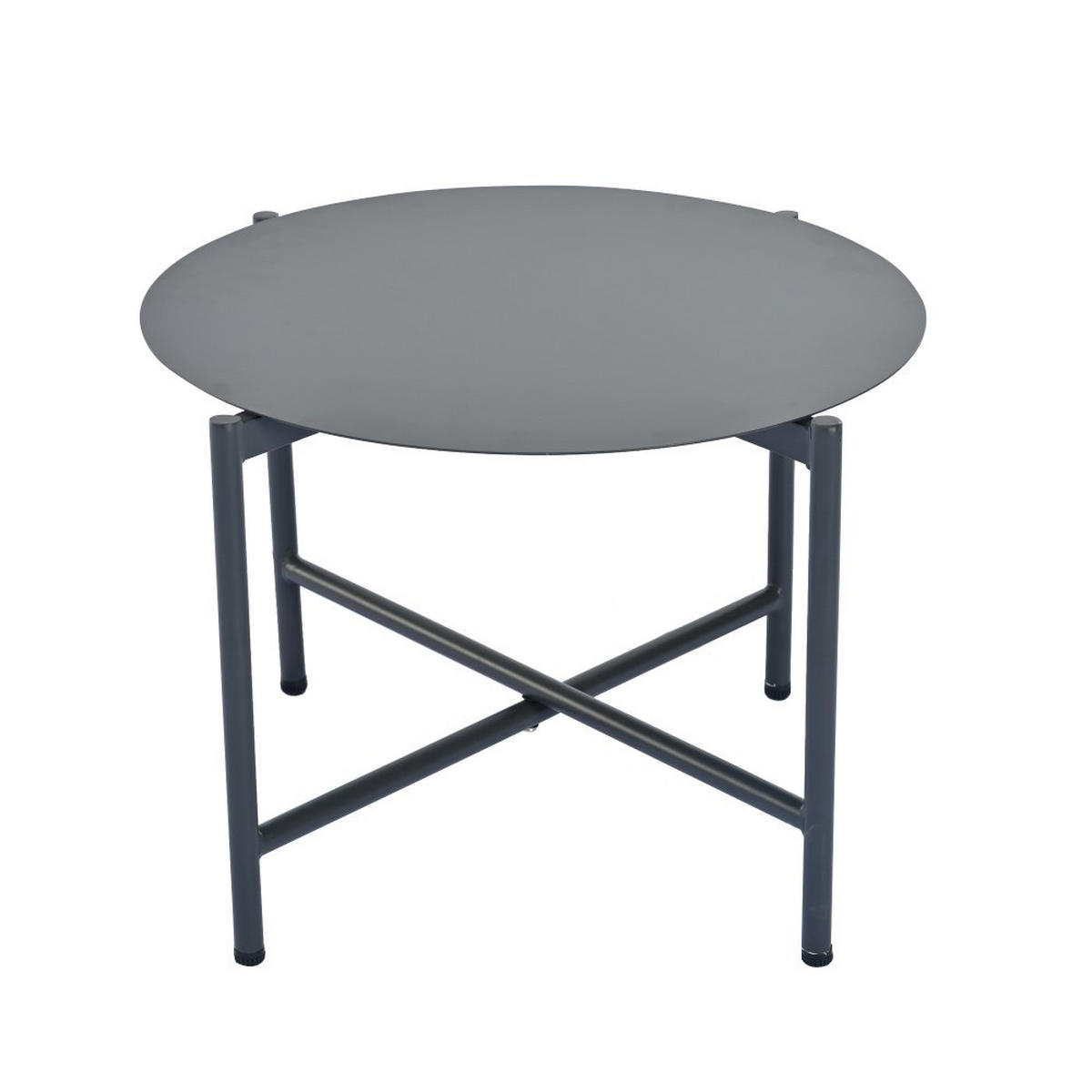 LOUNGEGARNITUR mit zwei runde Couchtische，grau - Grau, Metall - KOMHTOM