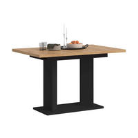 ESSTISCH GUSTAV (B/H/T: ca. 160/76/80 cm) in schwarz/Artisan Eiche Nachbildung - Schwarz, Holzwerkstoff (80/160/76cm)