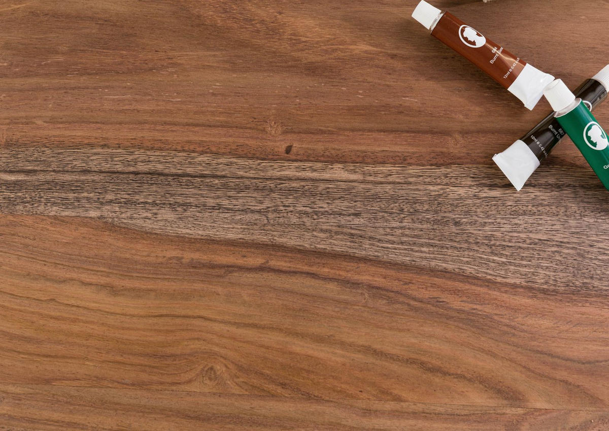BAUMTISCH Sheesham 200x100x77 grau gebeizt / X-Beine silber matt FREEFORM 5 - Silberfarben/Grau, Holz (200/100/77cm) - Massivmoebel24
