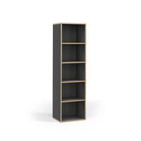 BÜCHERREGAL Tetrix Anthrazit 40 x 140 cm mit 5 Fächern - Anthrazit/Beige, Holzwerkstoff (40/140/30cm) - Vicco