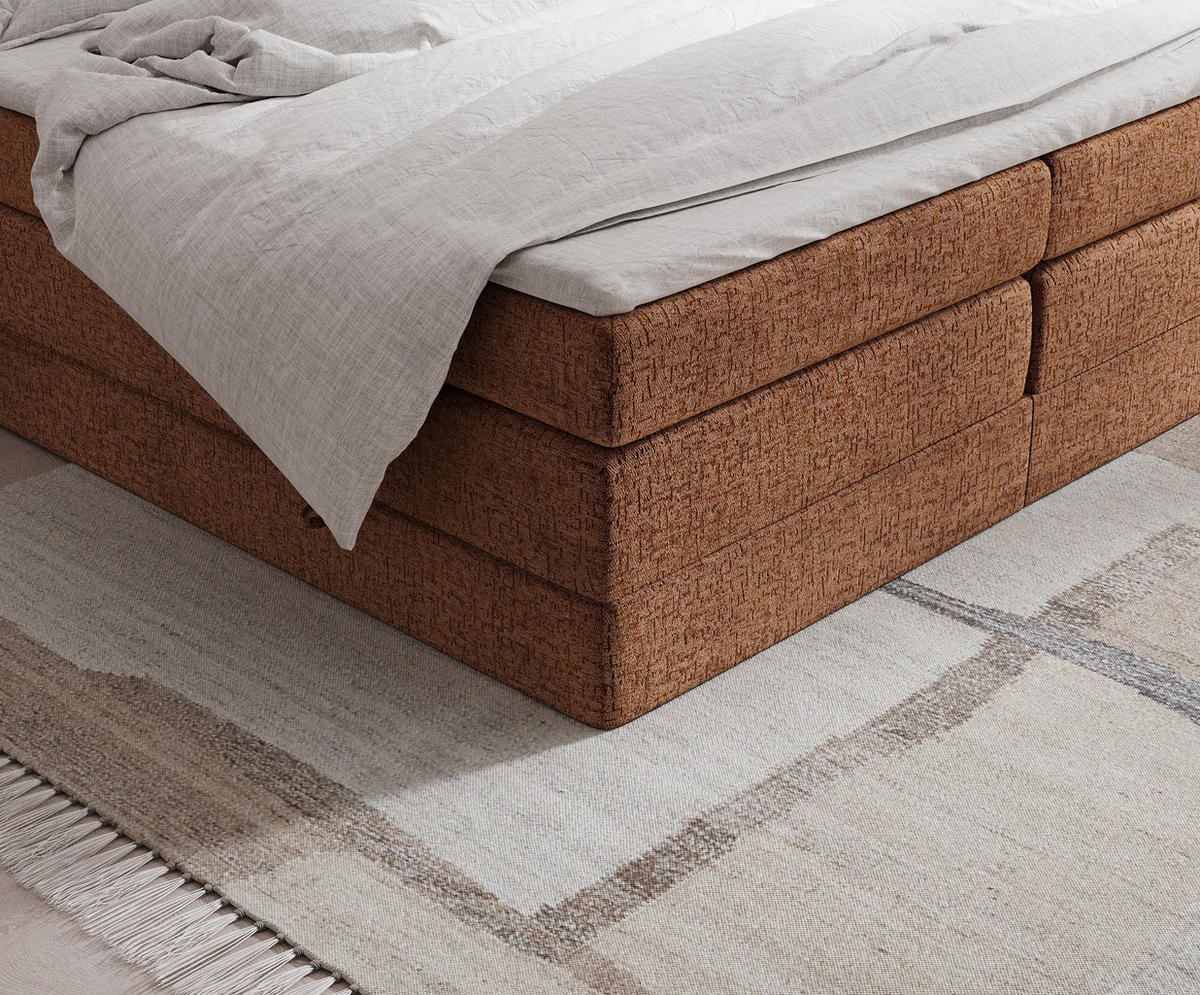 BOXSPRINGBETT Juniper Kupferfarbe 200/200 cm - Schwarz/Kupferfarben, Holz/Holzwerkstoff (200/200cm) - Maison de Reve