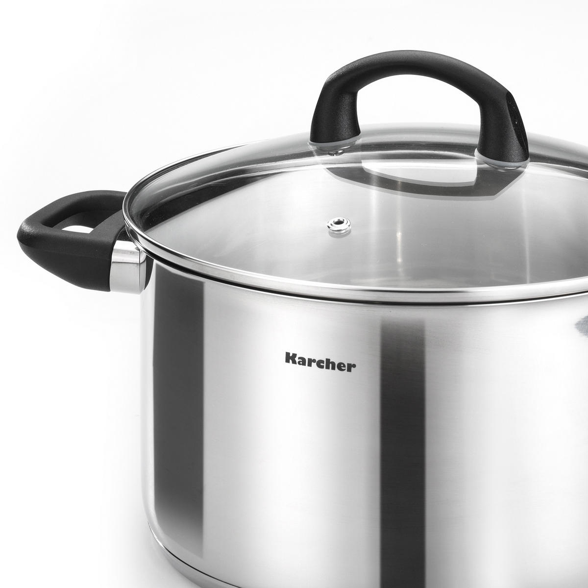 TOPFSET Mia, Edelstahl, Induktion, 4-teilig - Edelstahlfarben, Kunststoff/Metall - Karcher