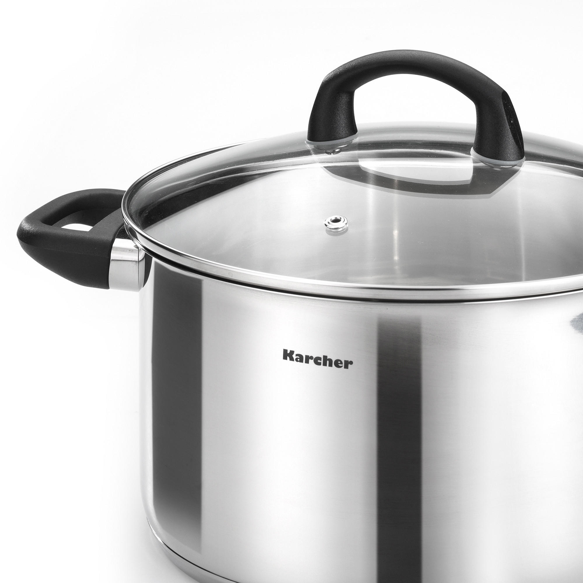 Thumbnail - Karcher Topfset, Edelstahl, Kunststoff, Rund, hitzebeständige Griffe, Kochen, Töpfe, Topfsets