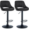 BARHOCKER 2er Set Lederlook schwarz - Schwarz, Textil (47/85/48cm) - CLP