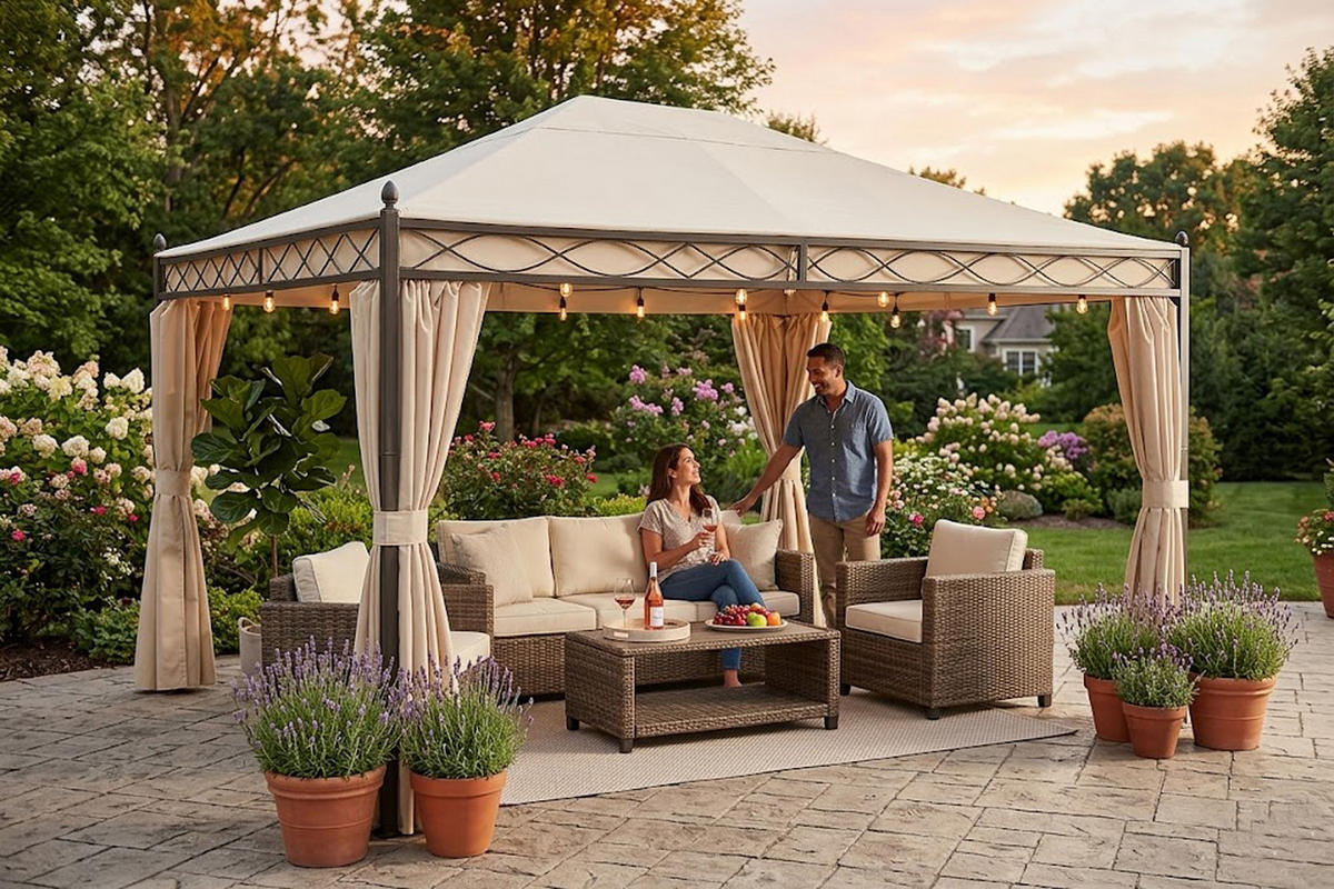 ERSATZDACH für Pavillon Rimini, Pavillondach 300x400cm, PVC-beschichtet, Farbe: écru - Naturfarben, Kunststoff (400/0.3/300cm) - TPFGarden