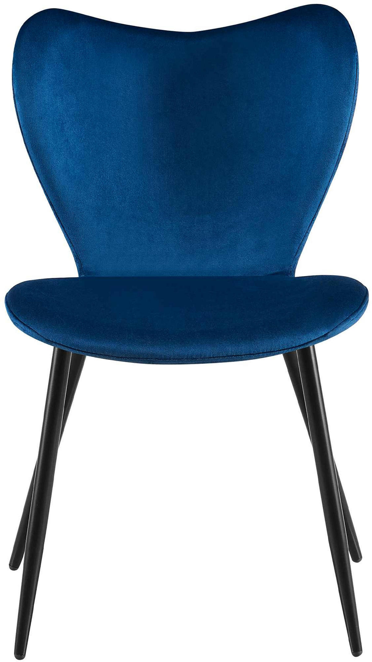 ESSZIMMERSTUHL Samt Dunkelblau - Schwarz/Dunkelblau, Textil/Metall (50/80/58cm) - CLP