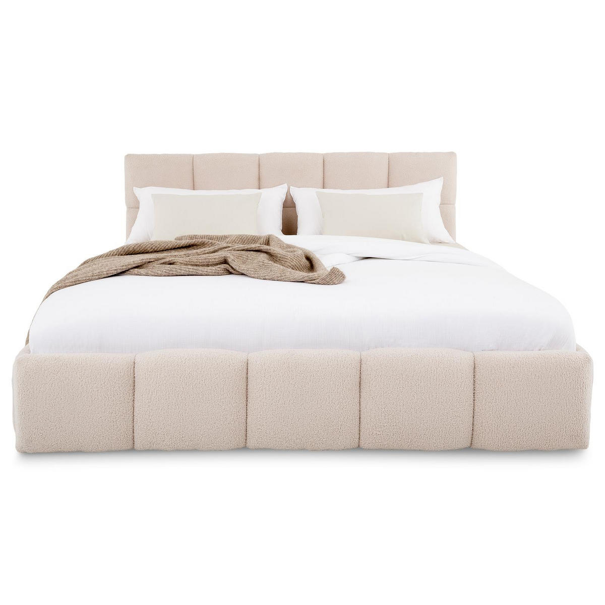 POLSTERBETT CLOUDY 180x200 cm beige - Beige, Textil (180/200cm) - IDIMEX